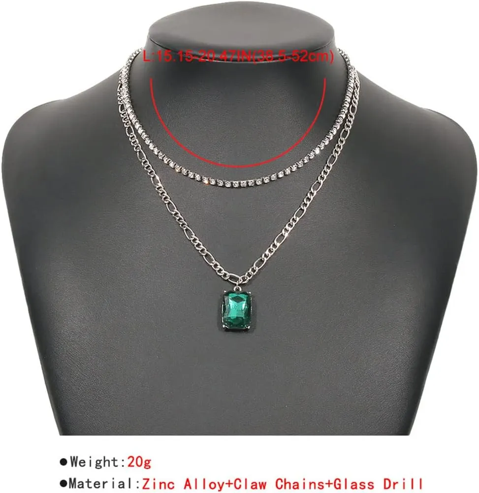 Uranian Layered Necklaces Gold Rhinestone Pendant Necklace Moon Heart Pearl Choker Necklaces Lock Key Paperclip Chain Accessories Layering Necklaces Jewelry for Women