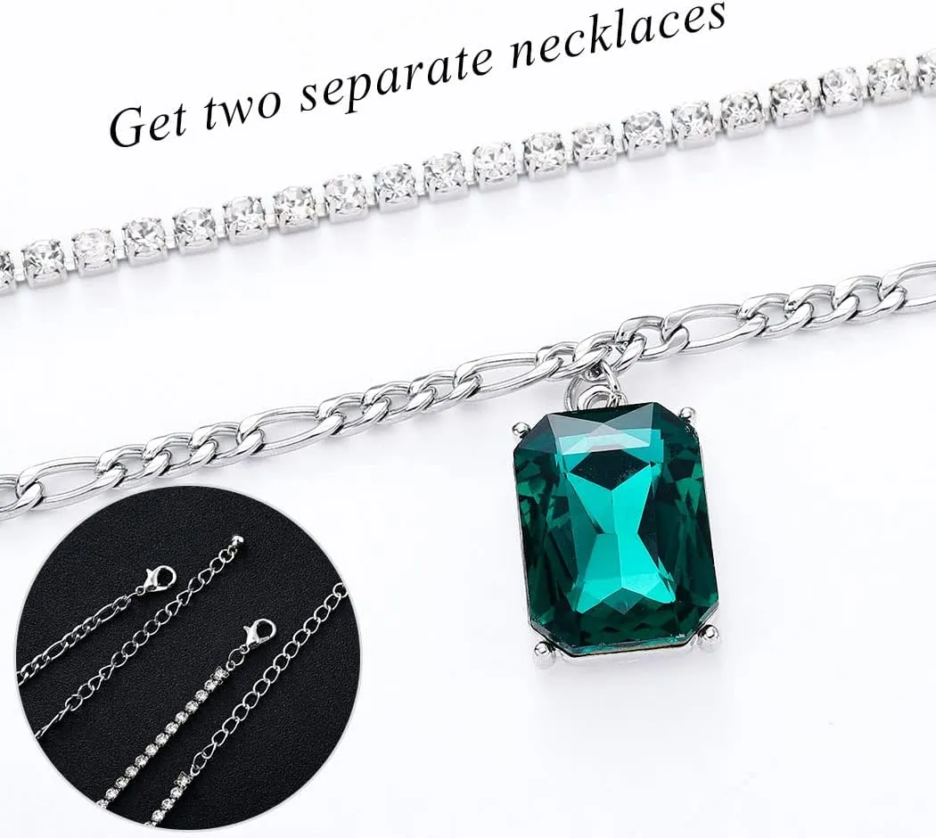 Uranian Layered Necklaces Gold Rhinestone Pendant Necklace Moon Heart Pearl Choker Necklaces Lock Key Paperclip Chain Accessories Layering Necklaces Jewelry for Women