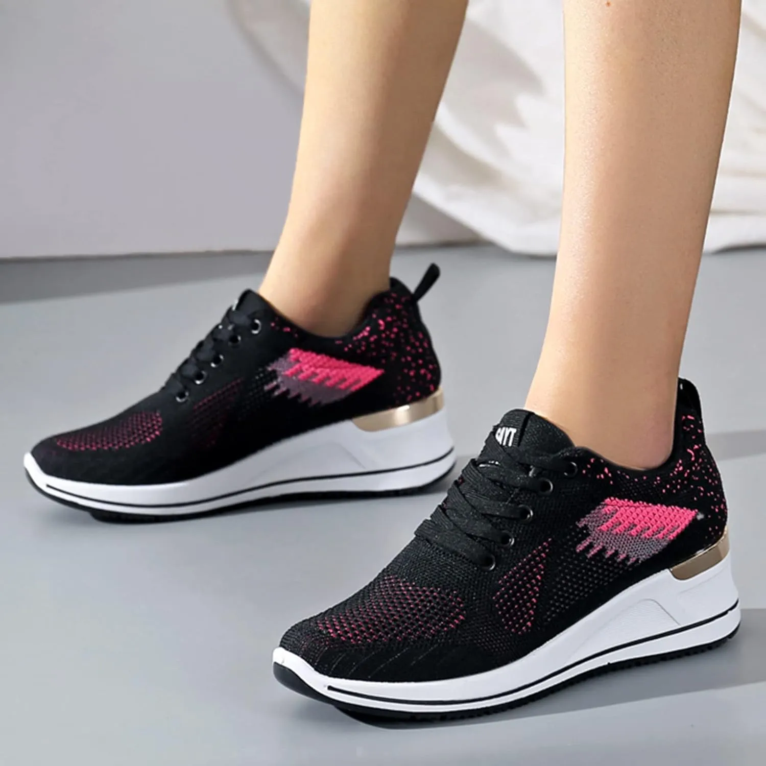 Walking Orthopedic Shoes Women Arch Support Lightweight Breathable Slip On Sneakers Breathable Shoes Women Wedge Leisure Outdoor Running Fitness Shoes Sport Mesh Women's Internationalist Women Sneaker