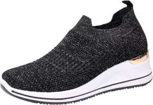 Walking Orthopedic Shoes Women Arch Support Lightweight Breathable Slip On Sneakers Breathable Shoes Women Wedge Leisure Outdoor Running Fitness Shoes Sport Mesh Women's Internationalist Women Sneaker