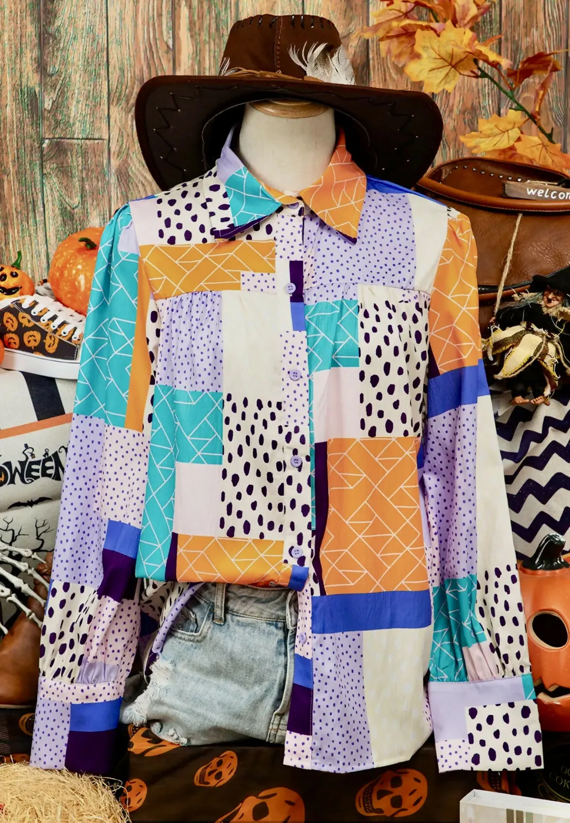 Wild Life Button Front Top