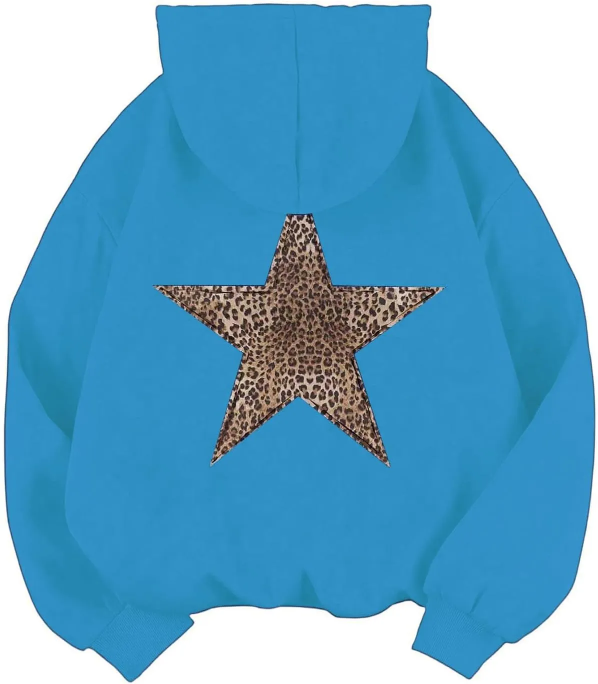 Women Oversized Sweatshirt Leopard Star Hoodies Casual Long Sleeve Sweaters Thick Warm Tops Coat Fashion Fall Clothes