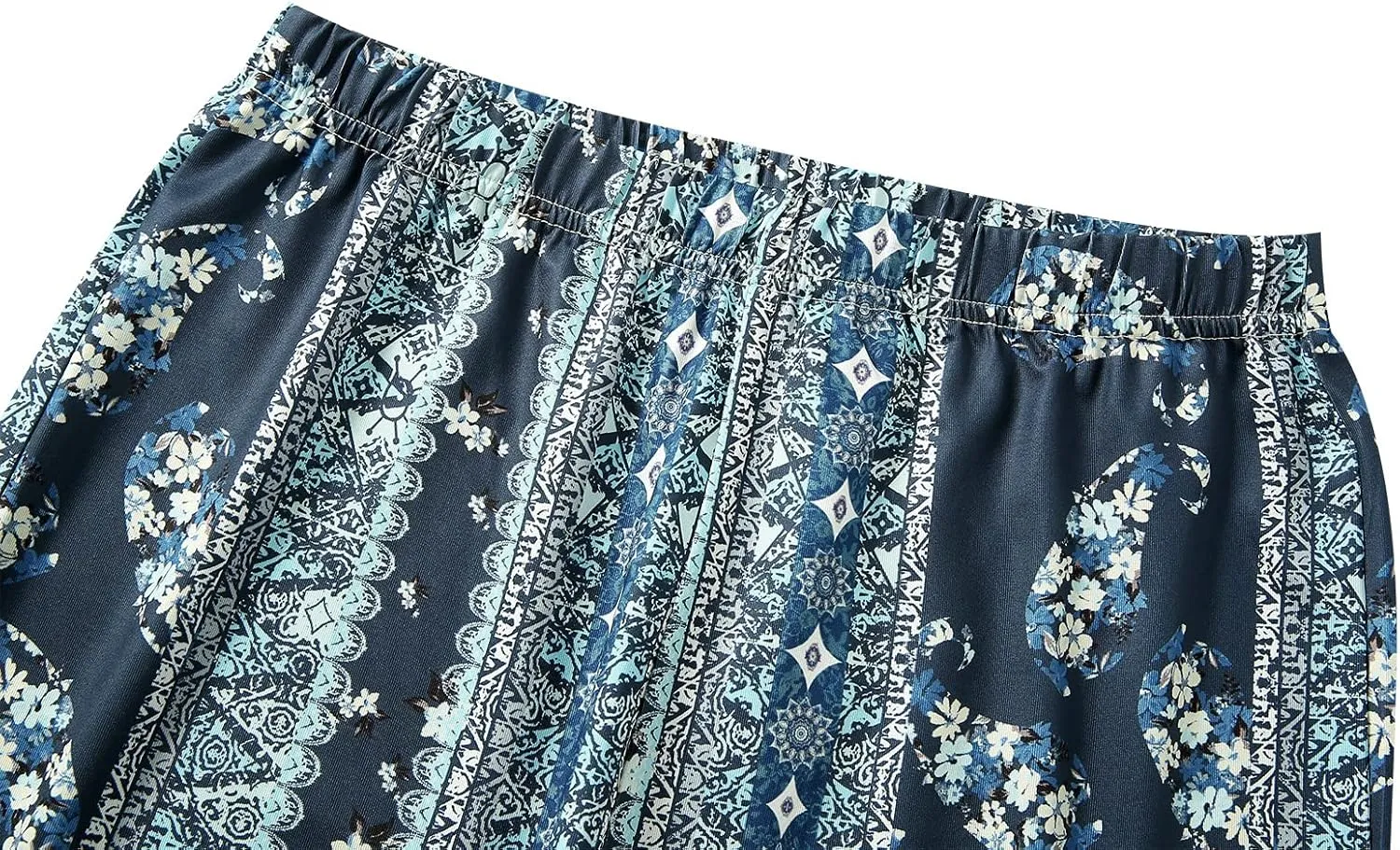 Women 's High Waist Bell Bottom Stretchy Pants Yoga Flare Wide Leg Straight Retro Floral Print Palazzo Trousers