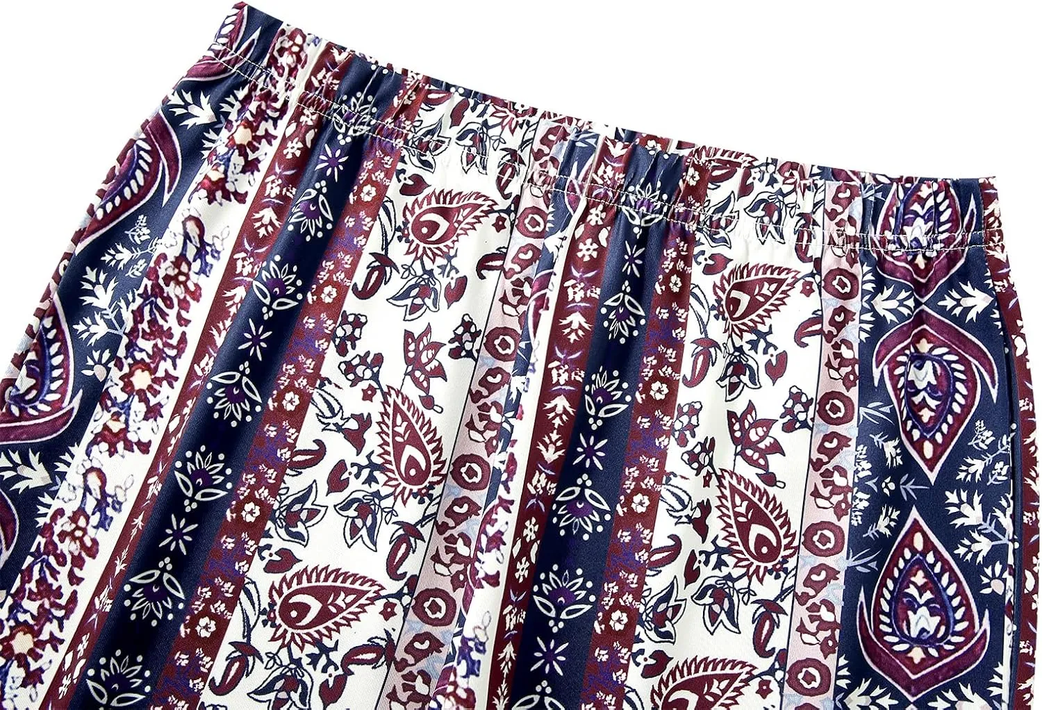 Women 's High Waist Bell Bottom Stretchy Pants Yoga Flare Wide Leg Straight Retro Floral Print Palazzo Trousers