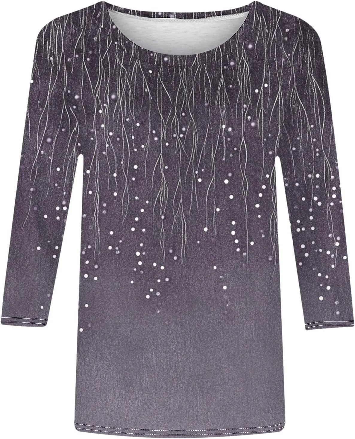 Womens 2025 Floral Boho Summer Tops 3/4 Length Sleeve Shirts Trendy Fashion Blouses Tunics Beach Vacation Clothes