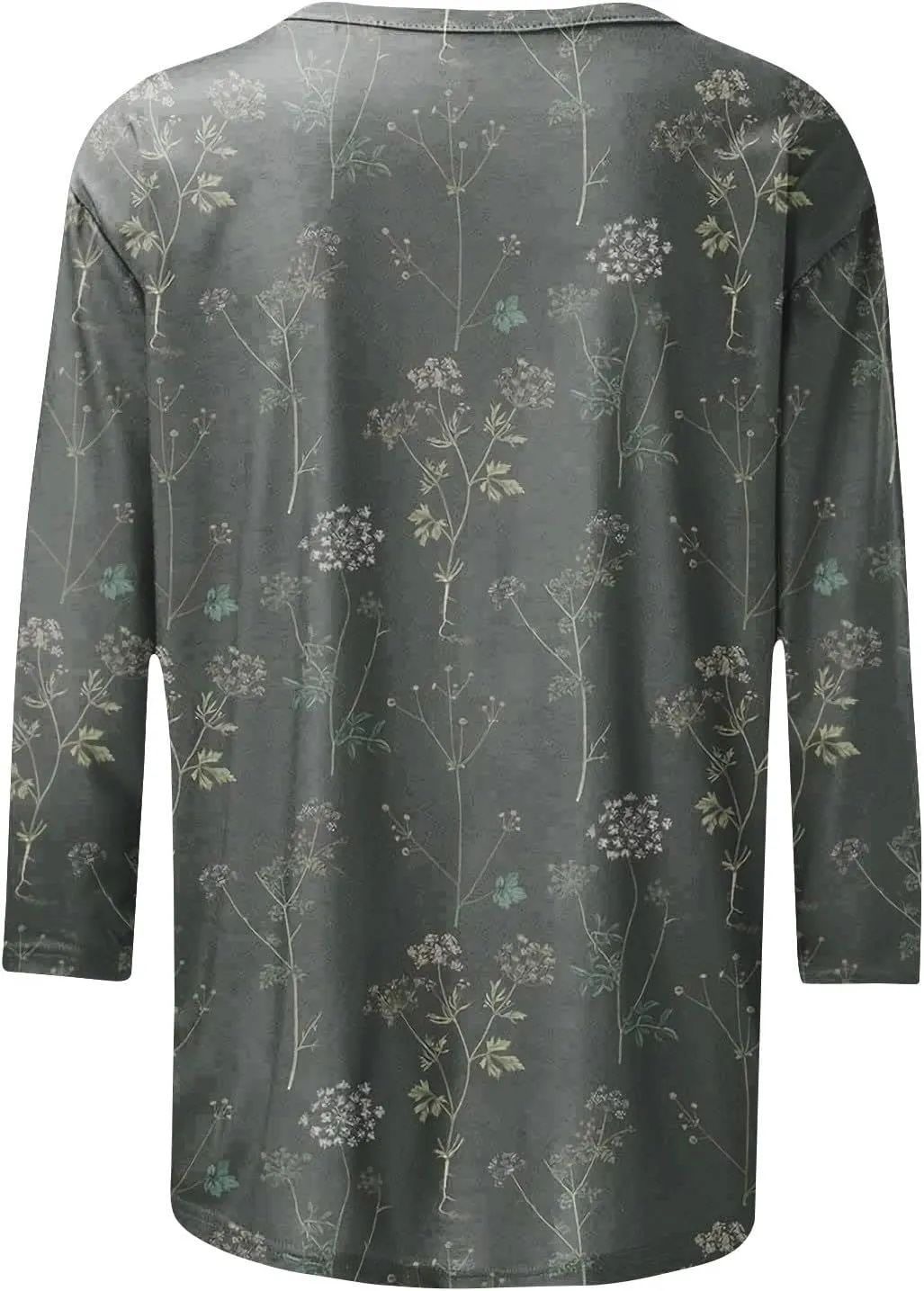 Womens 3/4 Sleeve Tops 2025 Spring Summer Print Round Neck Shirts Loose Fit Fashion Three Quarter Sleeve Tshirts