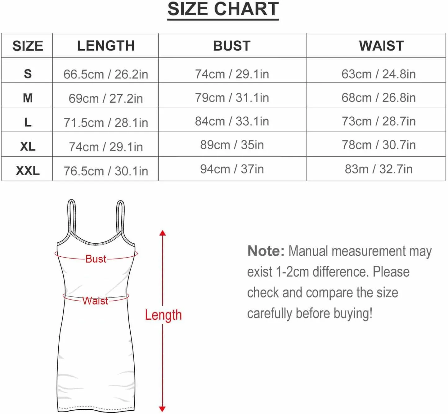 Women's Adjustable Spaghetti Strap Cami-Dress