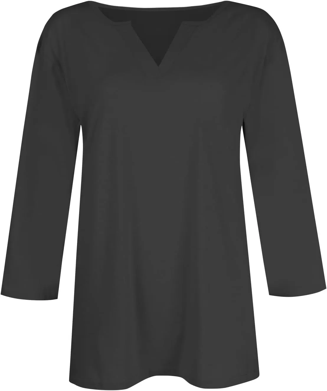 Women's Casual 3/4 Sleeve Loose Tunic Tops Lightweight Summer Blouses