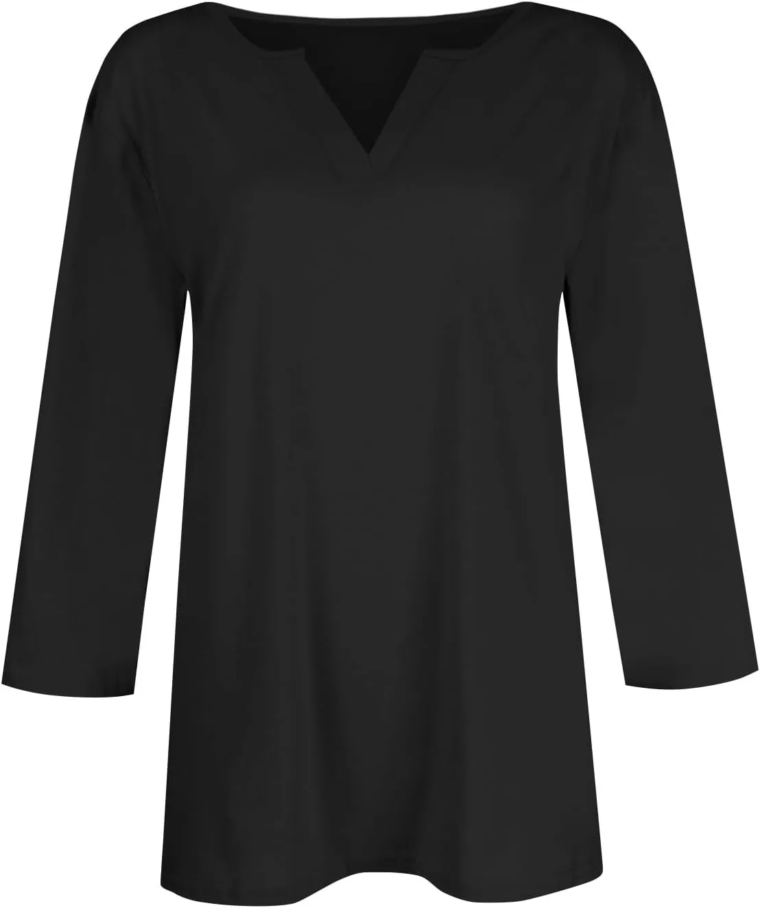 Women's Casual 3/4 Sleeve Loose Tunic Tops Lightweight Summer Blouses