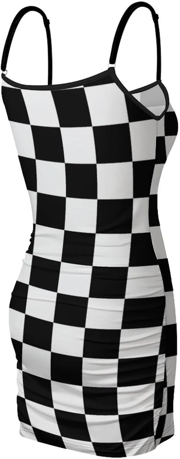 Women's Casual Athletic Spaghetti Strap Tennis Mini Dress Sleeveless Dresses