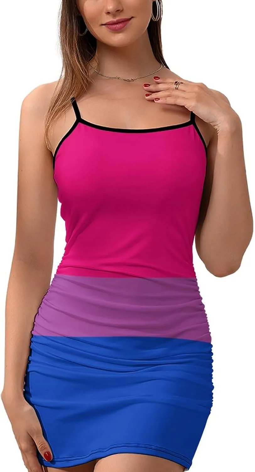 Women's Casual Athletic Spaghetti Strap Tennis Mini Dress Sleeveless Dresses