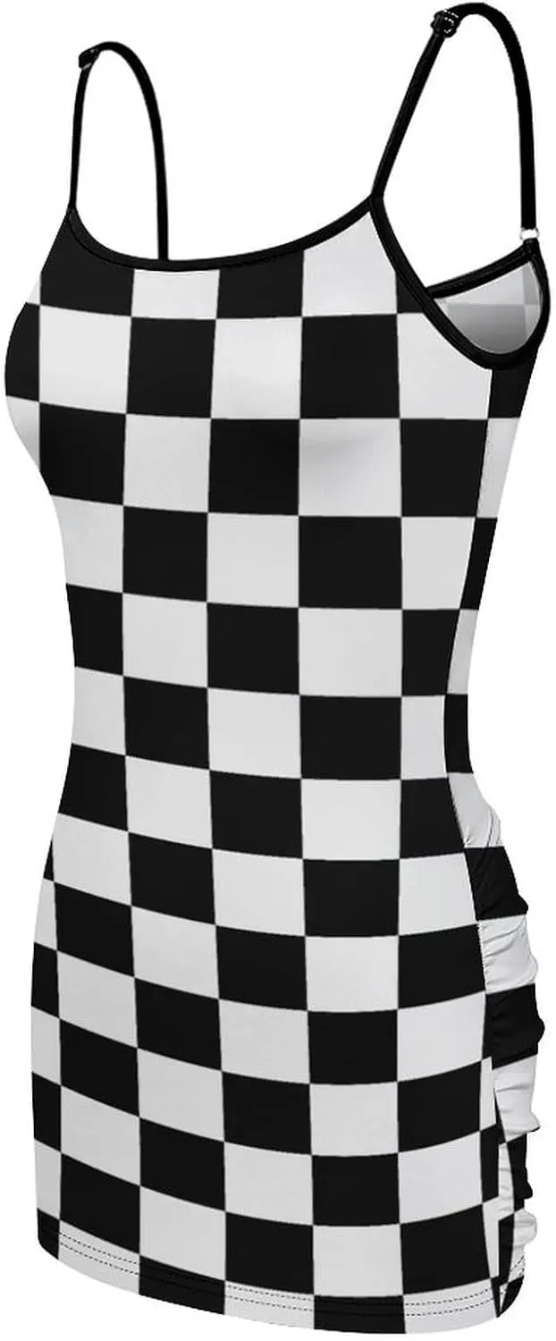 Women's Casual Athletic Spaghetti Strap Tennis Mini Dress Sleeveless Dresses