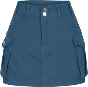 Women's Casual Button Zipper Skirt High Waist Solid Color Jean Skirt Stretch Sexy Cute Denim Skirts with Pockets