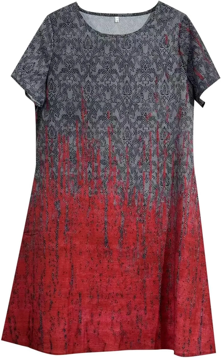 Women's Casual Dress Short Sleeve Sundresses Vacation Summer Dresses 2025 Beach Boho Floral A-Line Tshirt Dress with Pockets