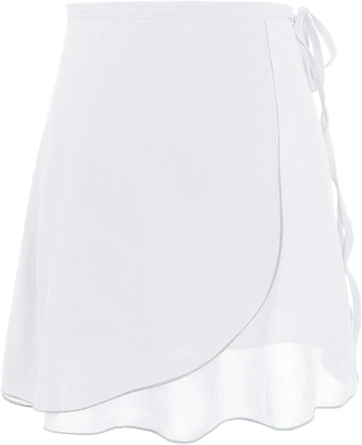 Women's Chiffon Skirt Drawstring Lighweight Performance Skorts Breathable Baggy Ruched Elastic Waist Casual Soft Shirts