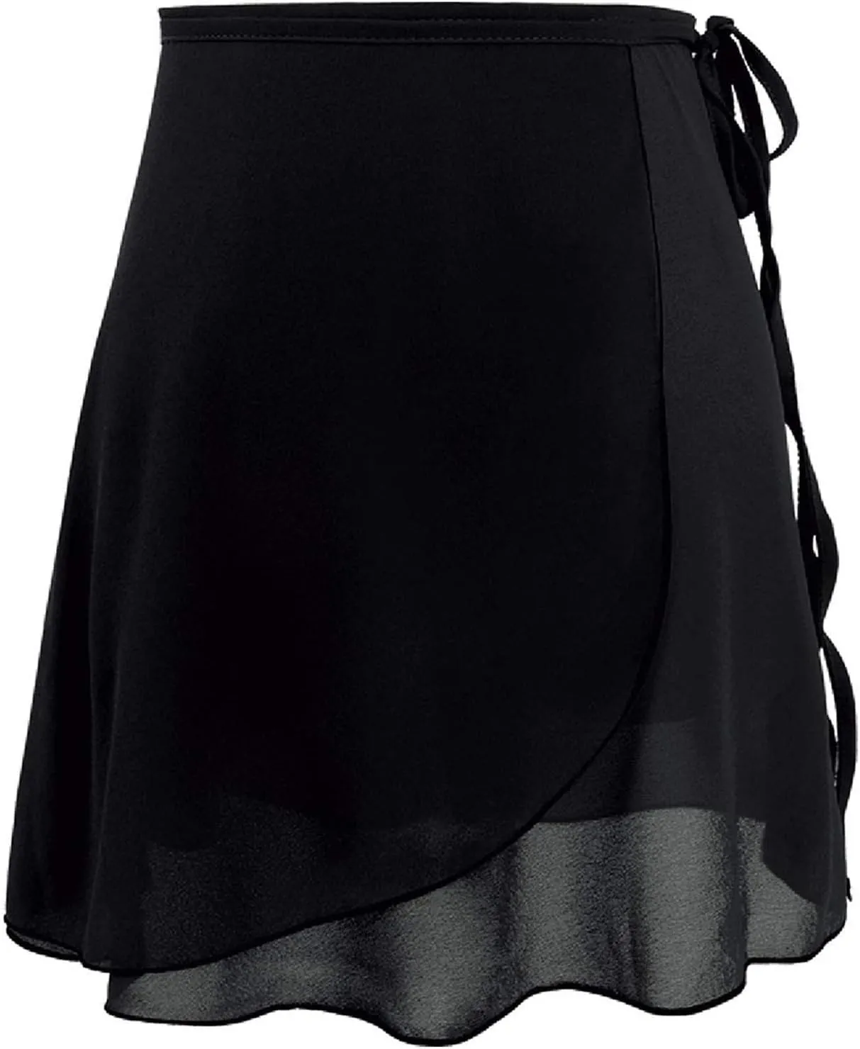 Women's Chiffon Skirt Drawstring Lighweight Performance Skorts Breathable Baggy Ruched Elastic Waist Casual Soft Shirts