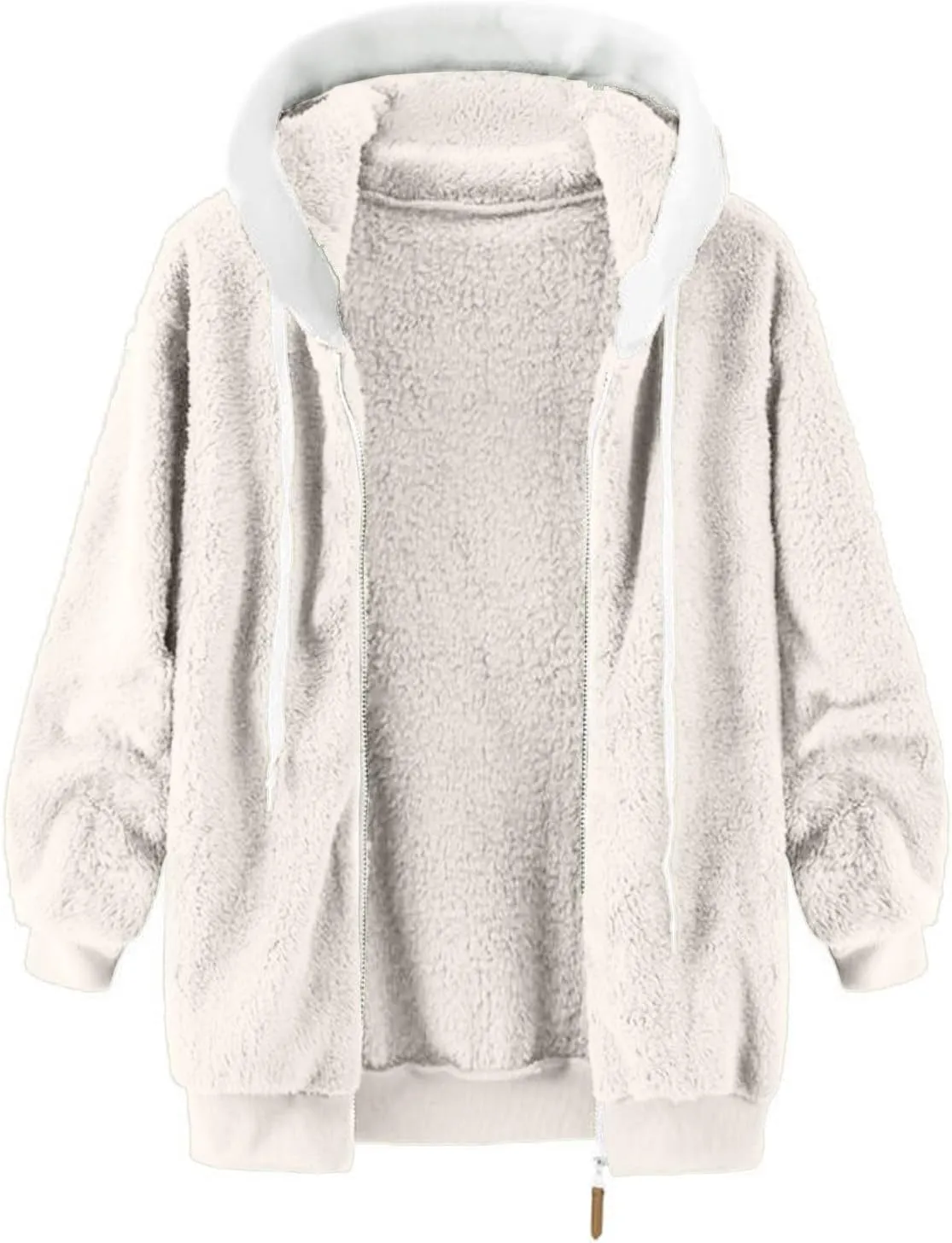 Women's Coats Basic Long Jacket Coat Color Artificial Wool Zipper Drawstring Long-Sleeved Hoodie The Drop Trench