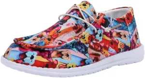 Women's Comfortable Lace-up Loafers with Doggy Print | Orthopedic Slip-on Sneakers with Lightweight Arch Support | Wide Width & Non-Slip Rubber Outsole | Cushioned Insole for Walking