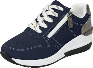 Womens Fashion Sneakers Non Slip Lightweight Low Top Lace Up Casual Tennis Sneakers with Arch Support Side Zipper Thick Sole Shoes Breathable Comfortable Walking Running Shoes Easy Slip On and Off
