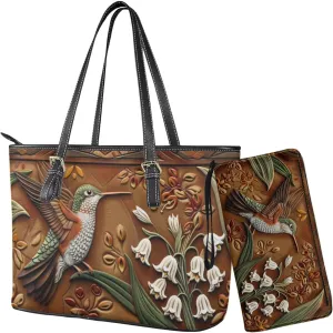 Womens Handbag Wallet Set Leather Satchel Purse Handbag with Wristlet Wallet Top Handle Handbag for Ladies