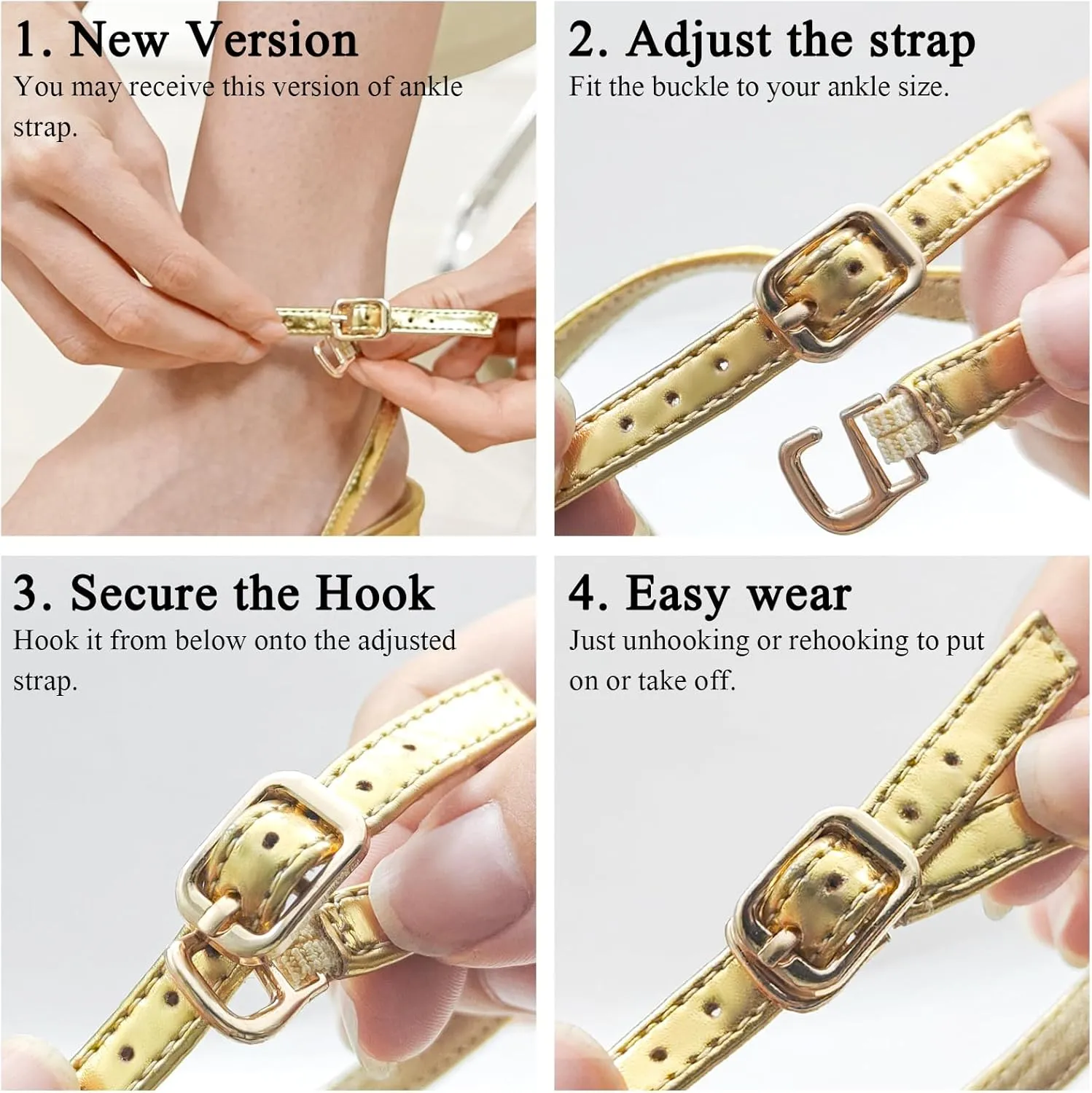 Women's Heels Round Open Toe Strappy Sandals Adjustable Ankle Strap Dress Shoes Kitten Heels for Party Wedding