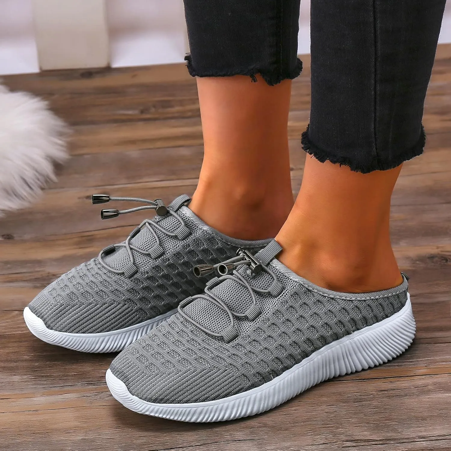 Womens Platform Sneakers Fashion Girls Breathable Canvas Sneaker Slip on Walking Shoe Sneaker Orthopedic Mesh Up Stretch Platform Sneakers Walking Shoes for Lady Summer 2023