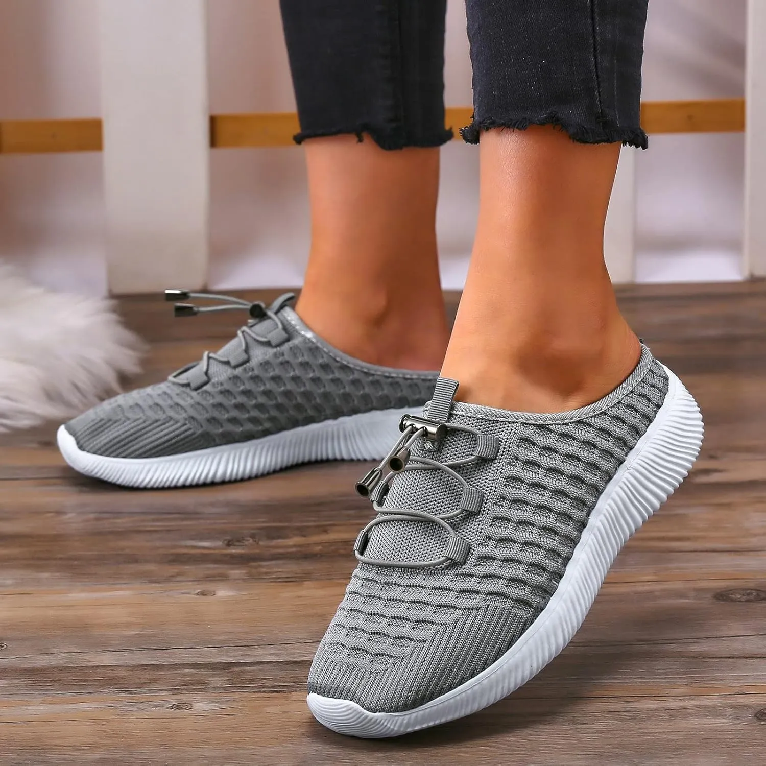 Womens Platform Sneakers Fashion Girls Breathable Canvas Sneaker Slip on Walking Shoe Sneaker Orthopedic Mesh Up Stretch Platform Sneakers Walking Shoes for Lady Summer 2023