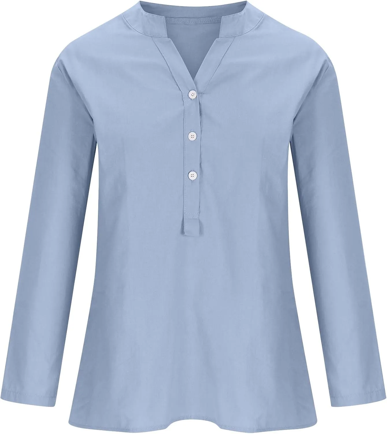 Women's Plus Size Cotton Linen Dress Tops Button Up Shirts Dress Casual Fall Blouse to Wear with Leggings