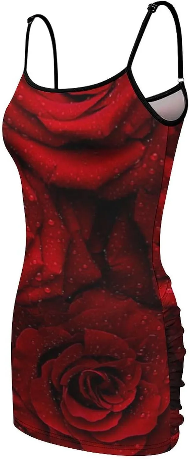 Women's Sexy Sleeveless Ruched Spaghetti Strap Mini Club Party Dress
