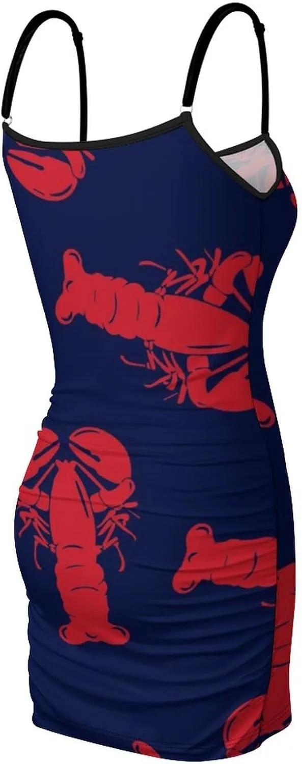 Women's Sexy Sleeveless Ruched Spaghetti Strap Mini Club Party Dress