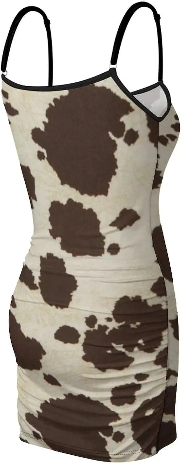 Women's Sexy Sleeveless Ruched Spaghetti Strap Mini Club Party Dress