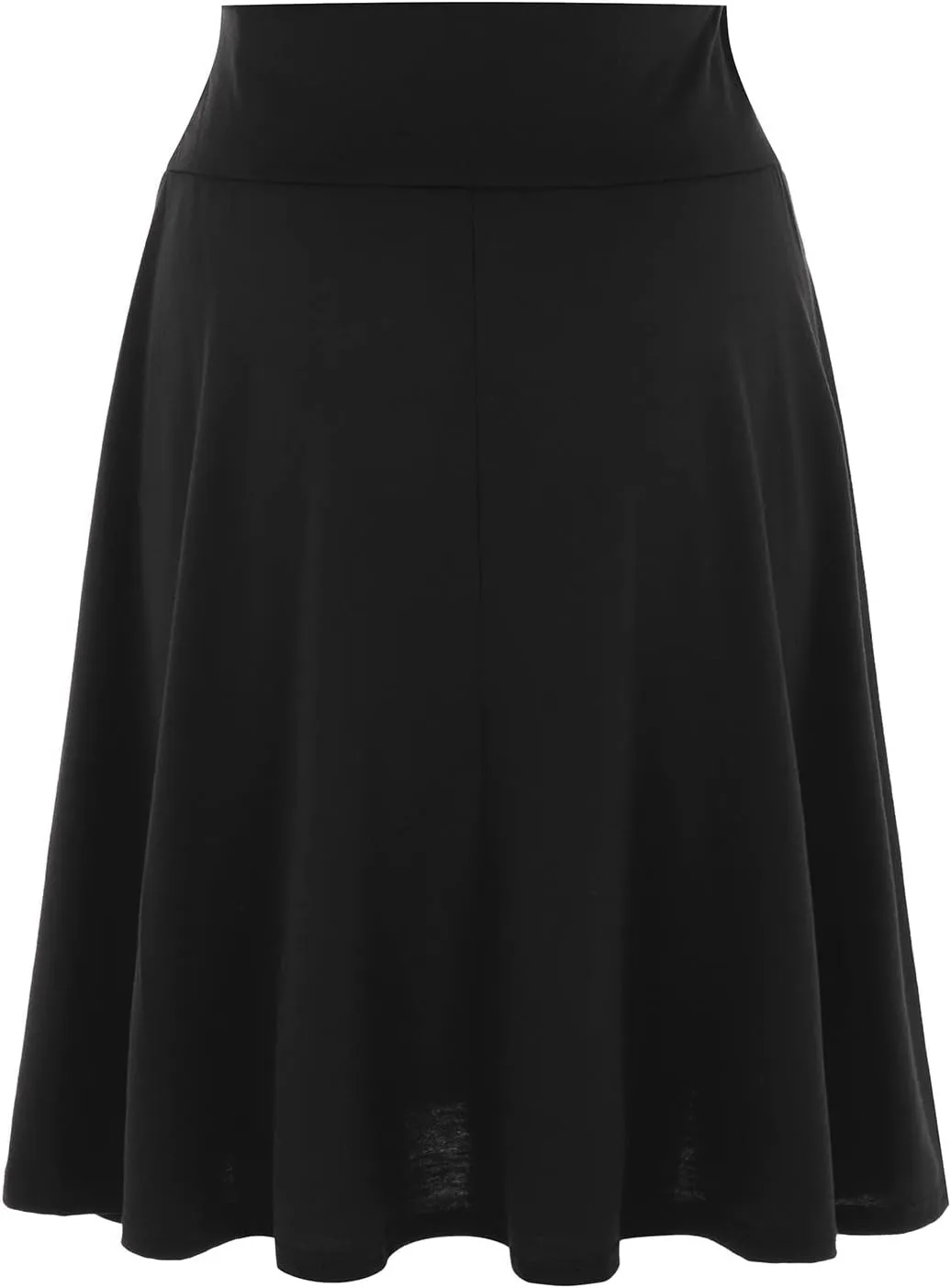 Women's Skirts High Elastic Waisted Casual Skirt Pleated Solid Midi Skirts A-Line Flared Midi Skirts