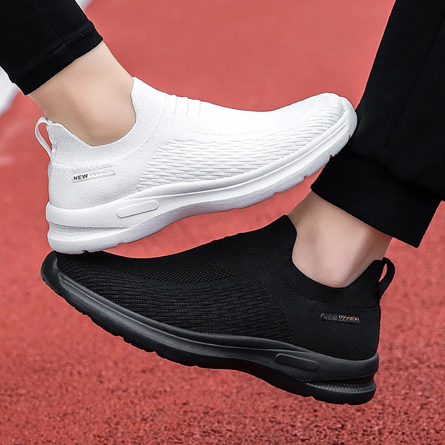 Women's Sneakers in White in Wide Width Slip On Shoes Women Nurses Tennis Shoes for Women Comfortable Non Slip White Sneakers for Women Wide Toe Box Women Slip On Sneakers Wide
