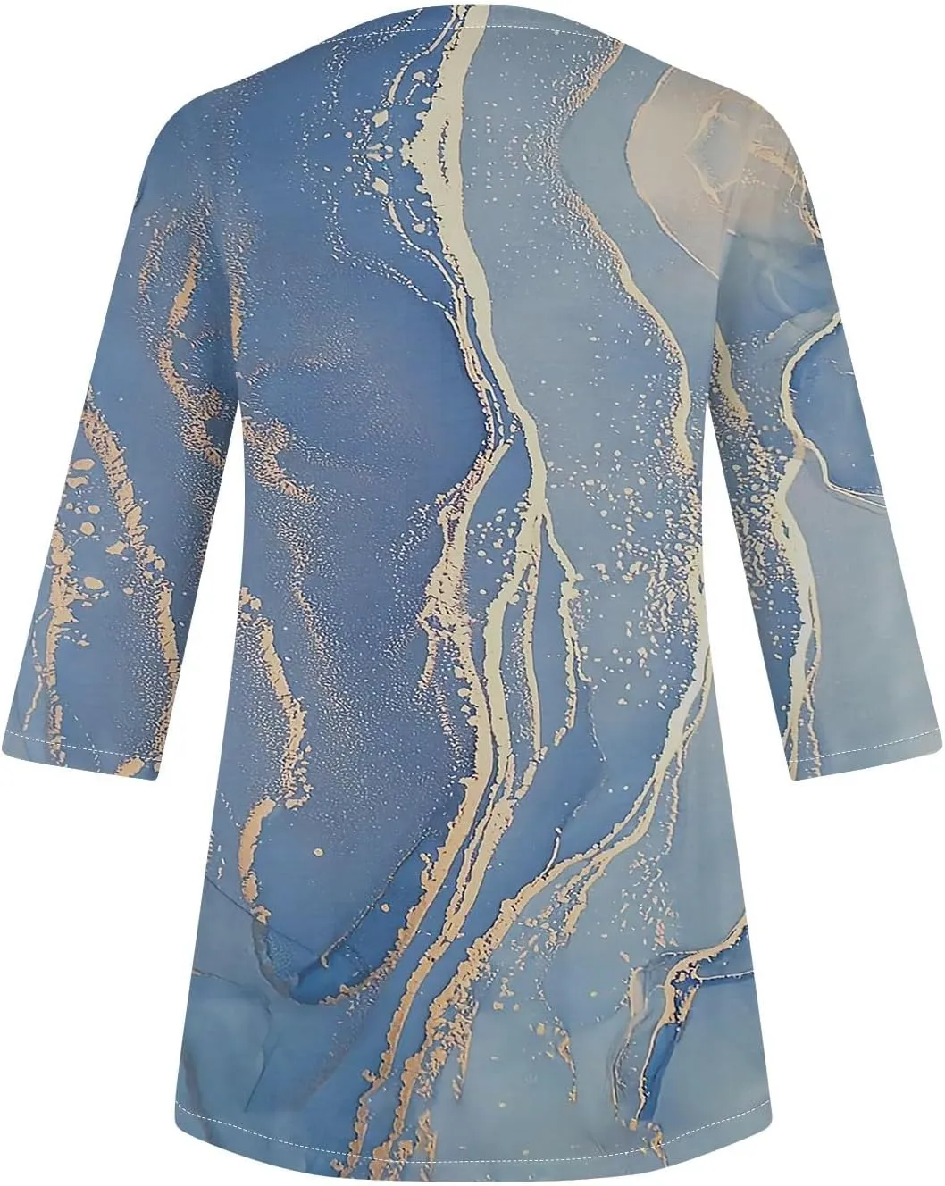 Womens Summer 3/4 Length Sleeve Tunic Tops Trendy Plus Size Flowy Long Sleeve Shirts Casual Elegant Floral Blouses