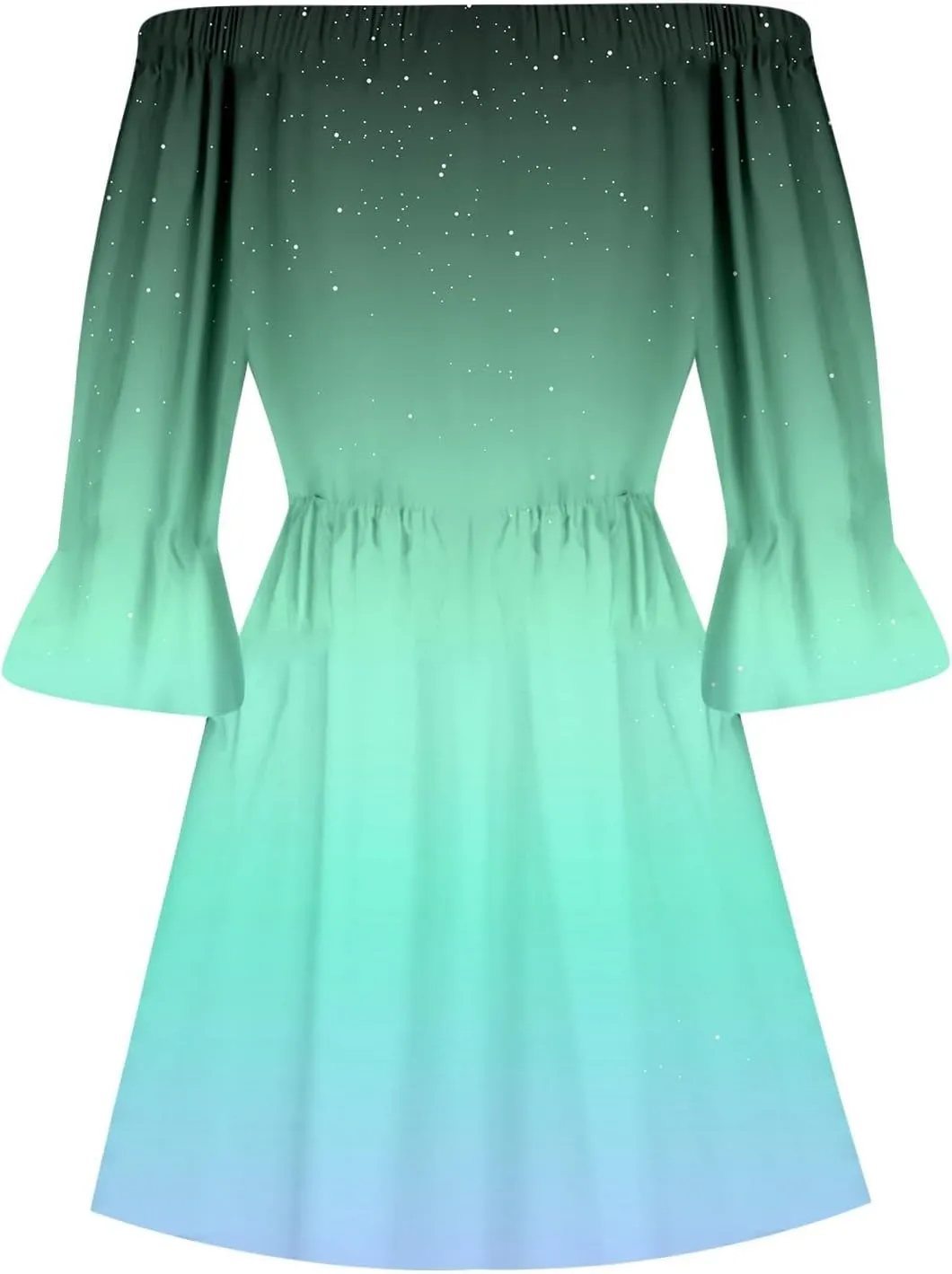 Womens Summer Dresses 2024 Off Shoulder Ruffle Long Sleeve Dress Boho Floral Mini Dress Strapless Short Dress