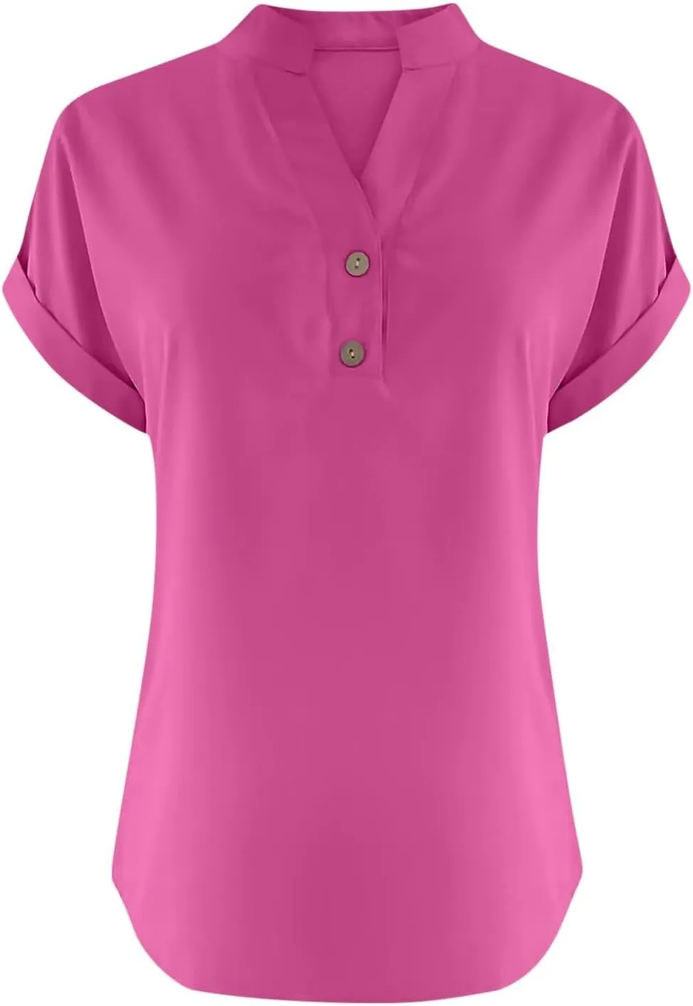 Womens Summer Tops V Neck Button Down Short Sleeve Top T Shirt Short Sleeve Casual Blouse Tops People Inspired