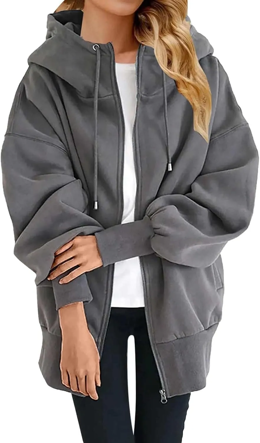 Women's Thicken Fleece Lined Parka Winter Casual Drawstring Clothing Zipper Track Jacket Parka Coat Winter Puffer