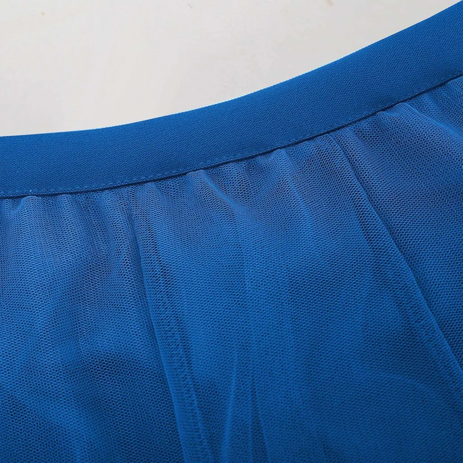 Womens Tulle Skirt Elegant Pleated Skirts for Women Midi Length Elastic Waist Skirts Party Evening A Line Tutu Skirts