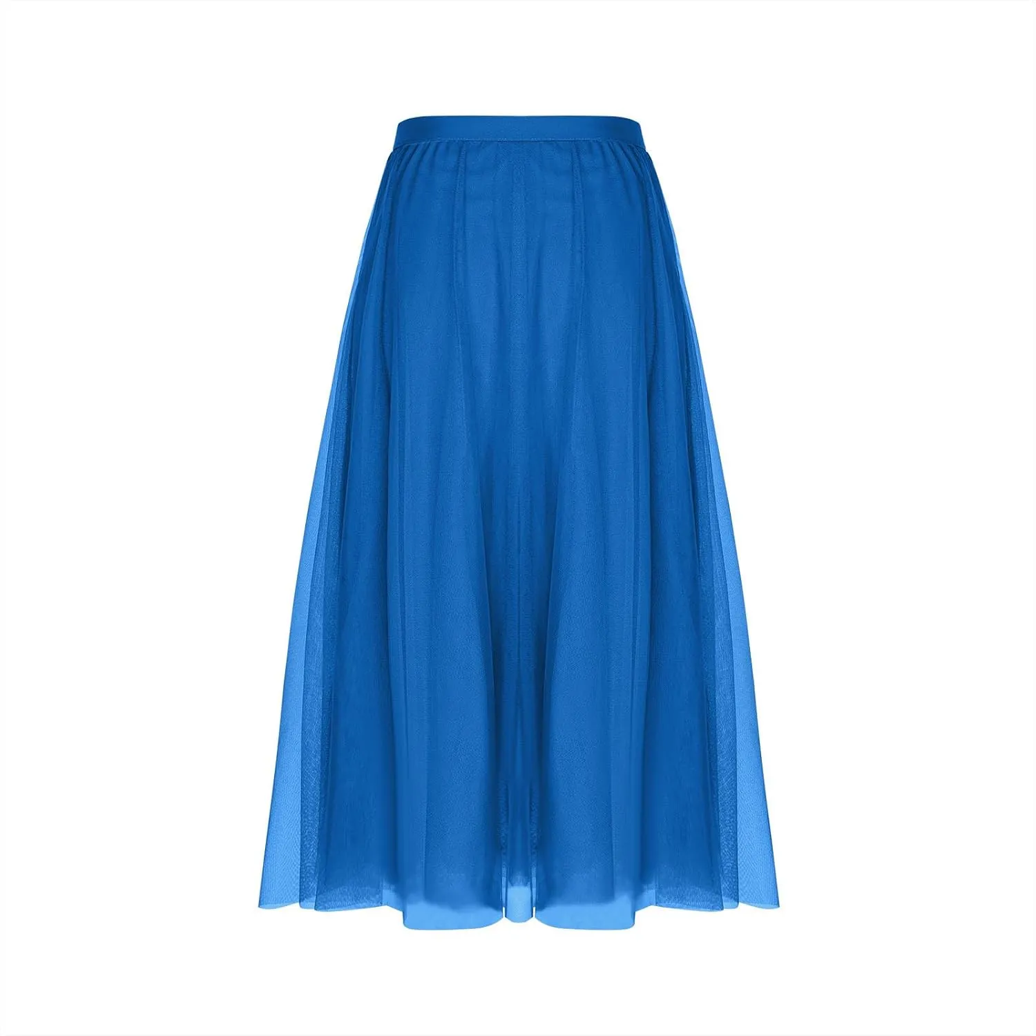 Womens Tulle Skirt Elegant Pleated Skirts for Women Midi Length Elastic Waist Skirts Party Evening A Line Tutu Skirts