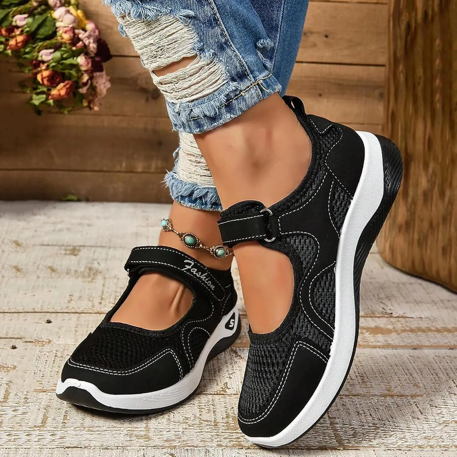 Womens Walking Shoes Walking Shoes Mesh Breathable Women's Woven Orthopedic Breathable Soft Shoes Womens Running