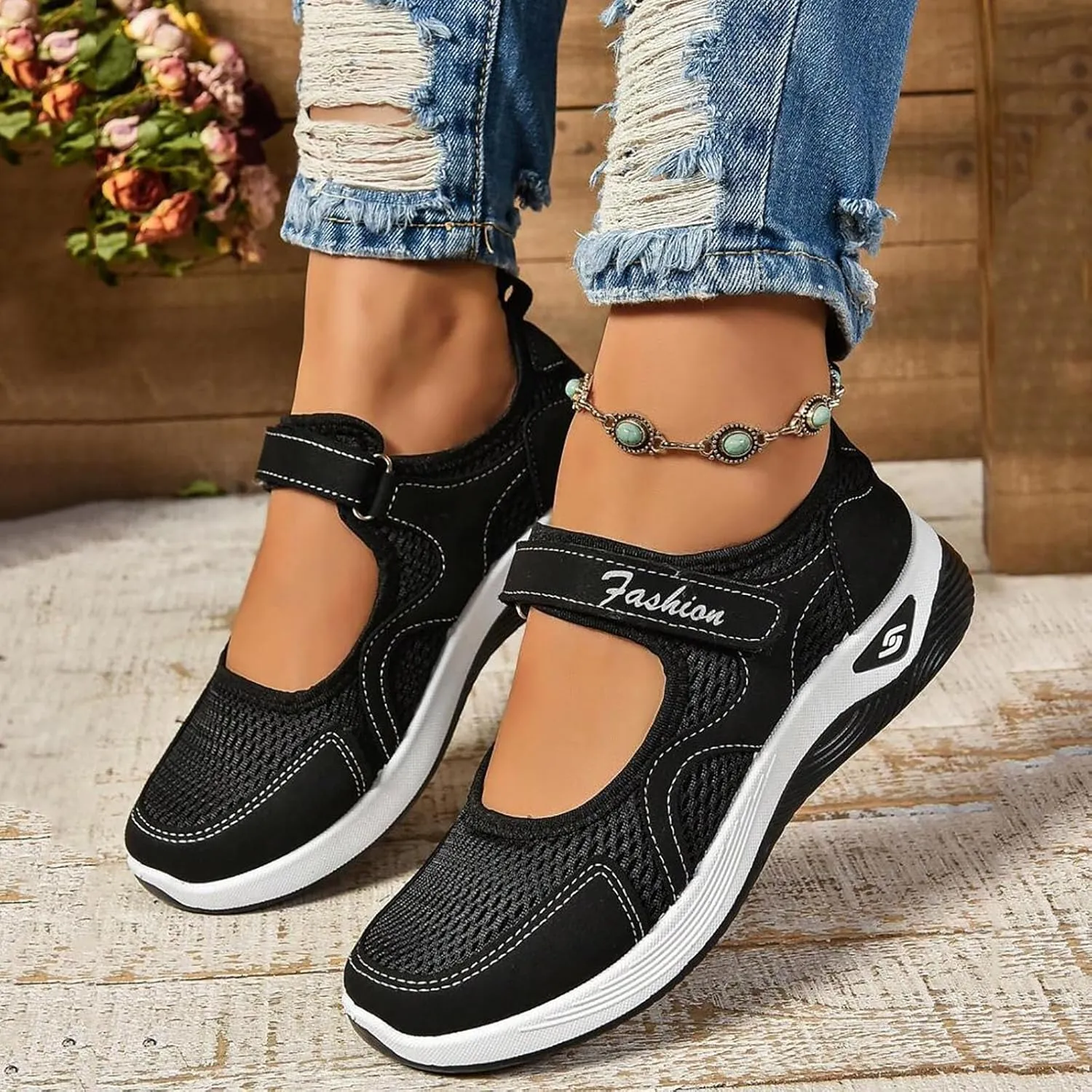 Womens Walking Shoes Walking Shoes Mesh Breathable Women's Woven Orthopedic Breathable Soft Shoes Womens Running