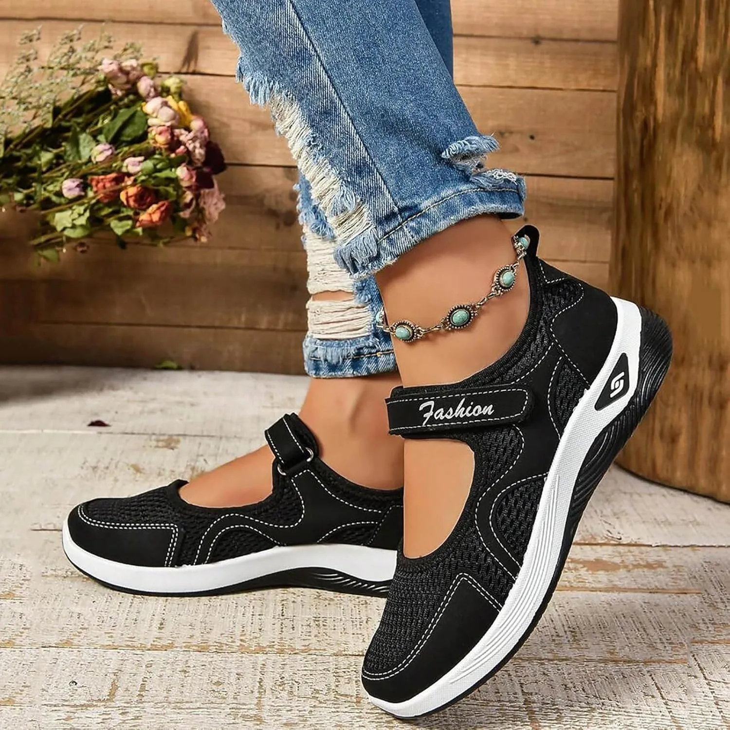 Womens Walking Shoes Walking Shoes Mesh Breathable Women's Woven Orthopedic Breathable Soft Shoes Womens Running