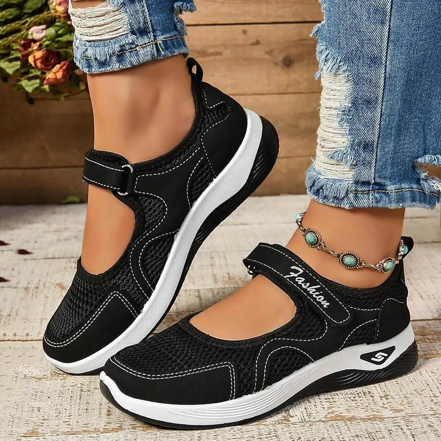 Womens Walking Shoes Walking Shoes Mesh Breathable Women's Woven Orthopedic Breathable Soft Shoes Womens Running