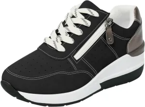 Women's Zipper Platform Tennis Shoes Wedge Sneakers Fashion Canvas Casual Hidden Heel Slip On Sneaker Non Side Low-Top Lace-Up Solid Color with Comfortable Lightweight Walking