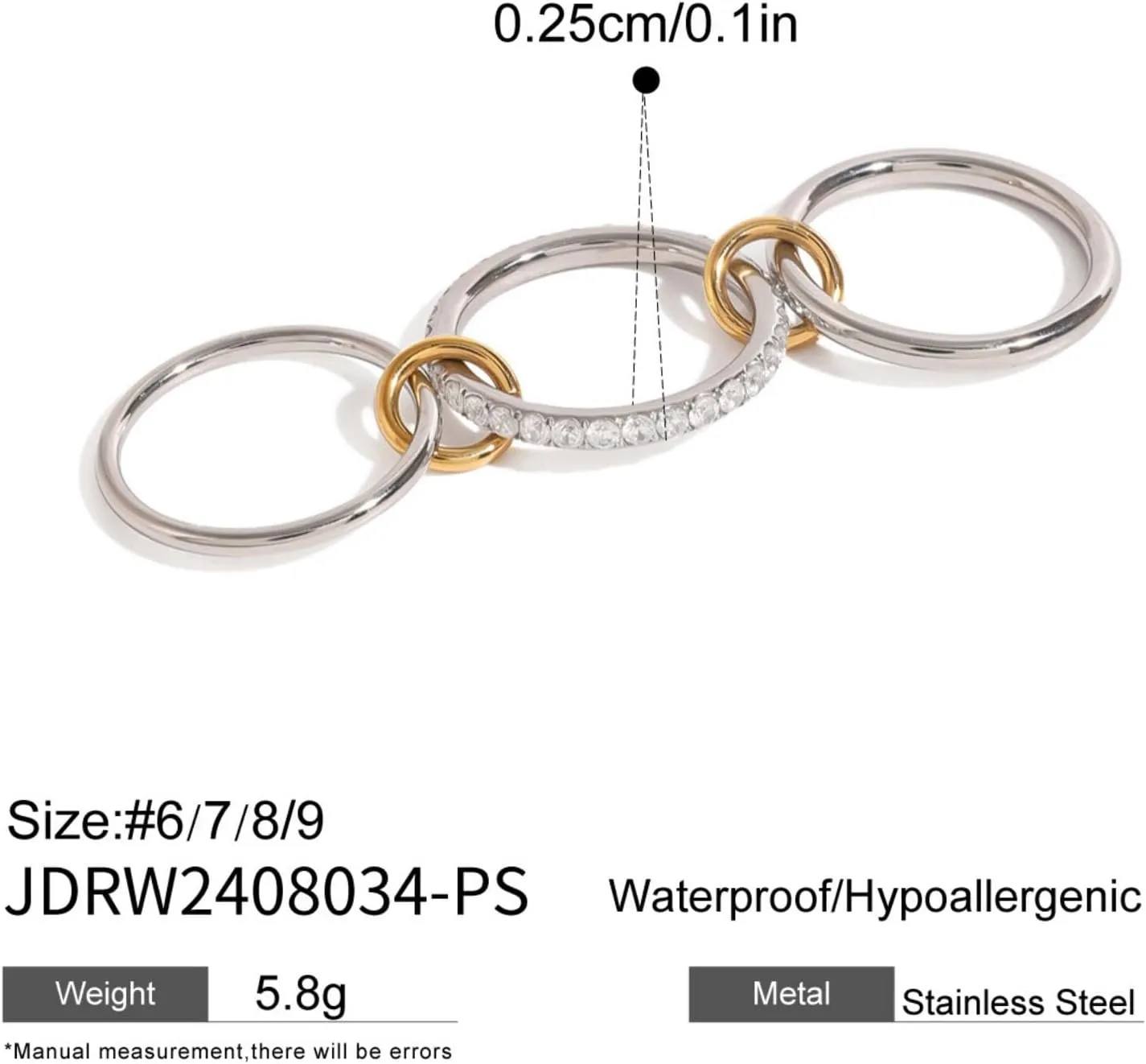 YTDTYDStackable Rings for Women Dainty CZ Cubic Zirconia 18k Gold Plated Rings Silver Gold Rose Gold Non Tarnish Rings Set