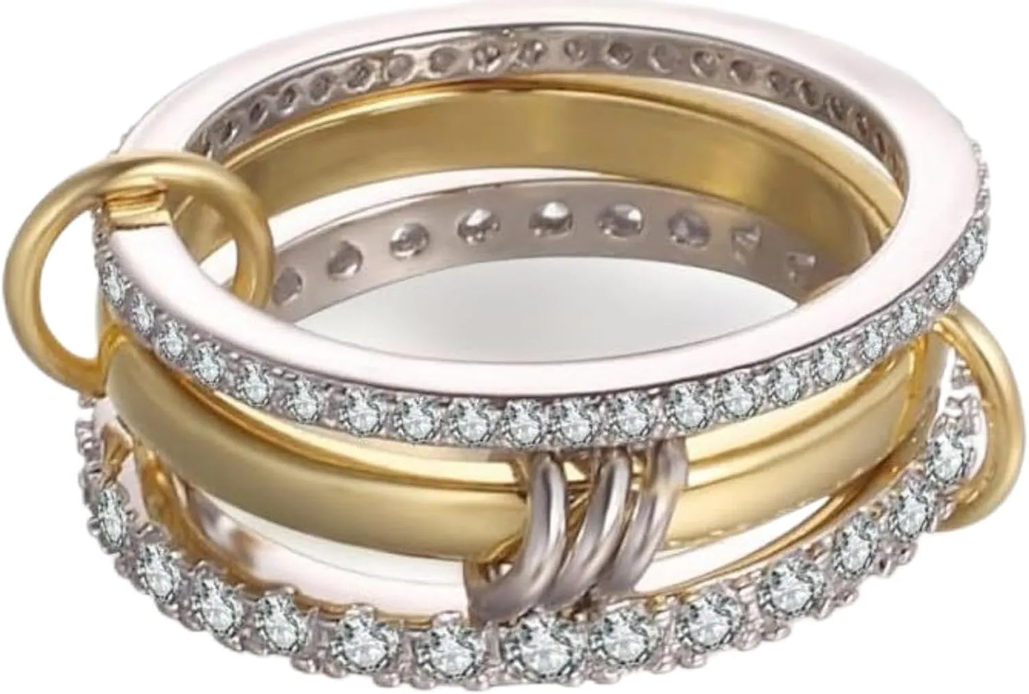 YTDTYDStackable Rings for Women Dainty CZ Cubic Zirconia 18k Gold Plated Rings Silver Gold Rose Gold Non Tarnish Rings Set