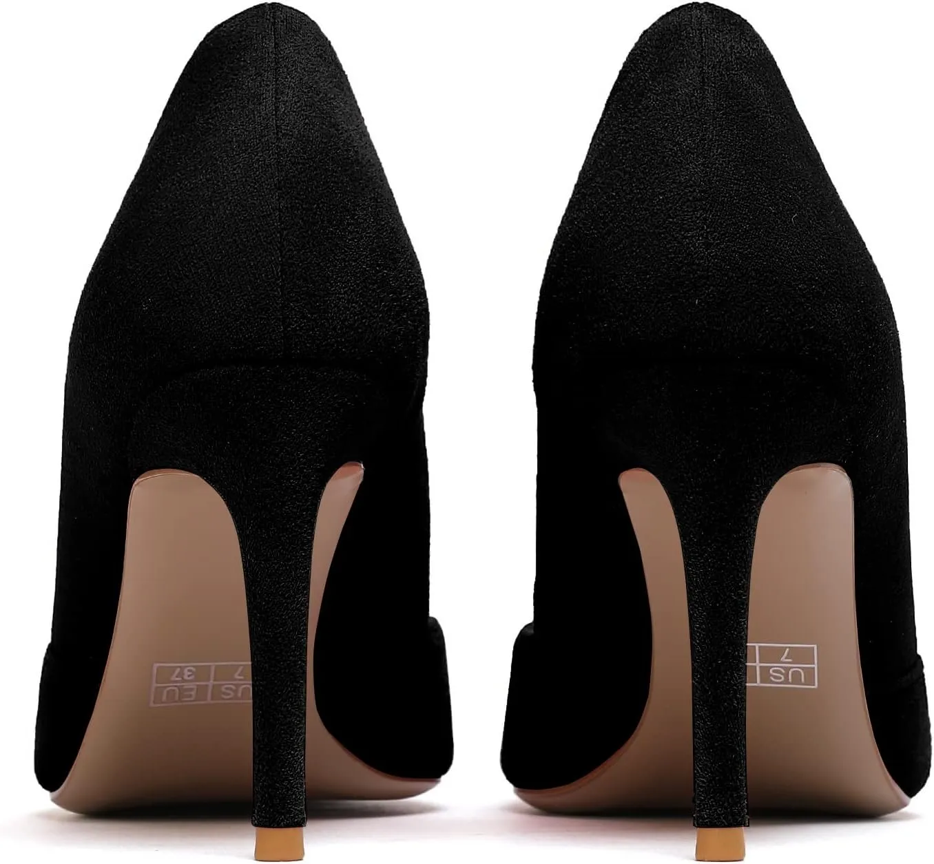 Zamikoo High Heels for Women Pumps 3.5'' Heels Stiletto Closed Toe Slip On Pointed Toe Middle Heels Dress Wedding Party Pumps Ladies Sexy US Size 5 - Size 13