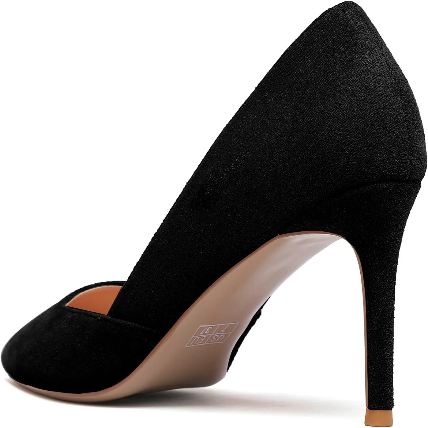 Zamikoo High Heels for Women Pumps 3.5'' Heels Stiletto Closed Toe Slip On Pointed Toe Middle Heels Dress Wedding Party Pumps Ladies Sexy US Size 5 - Size 13