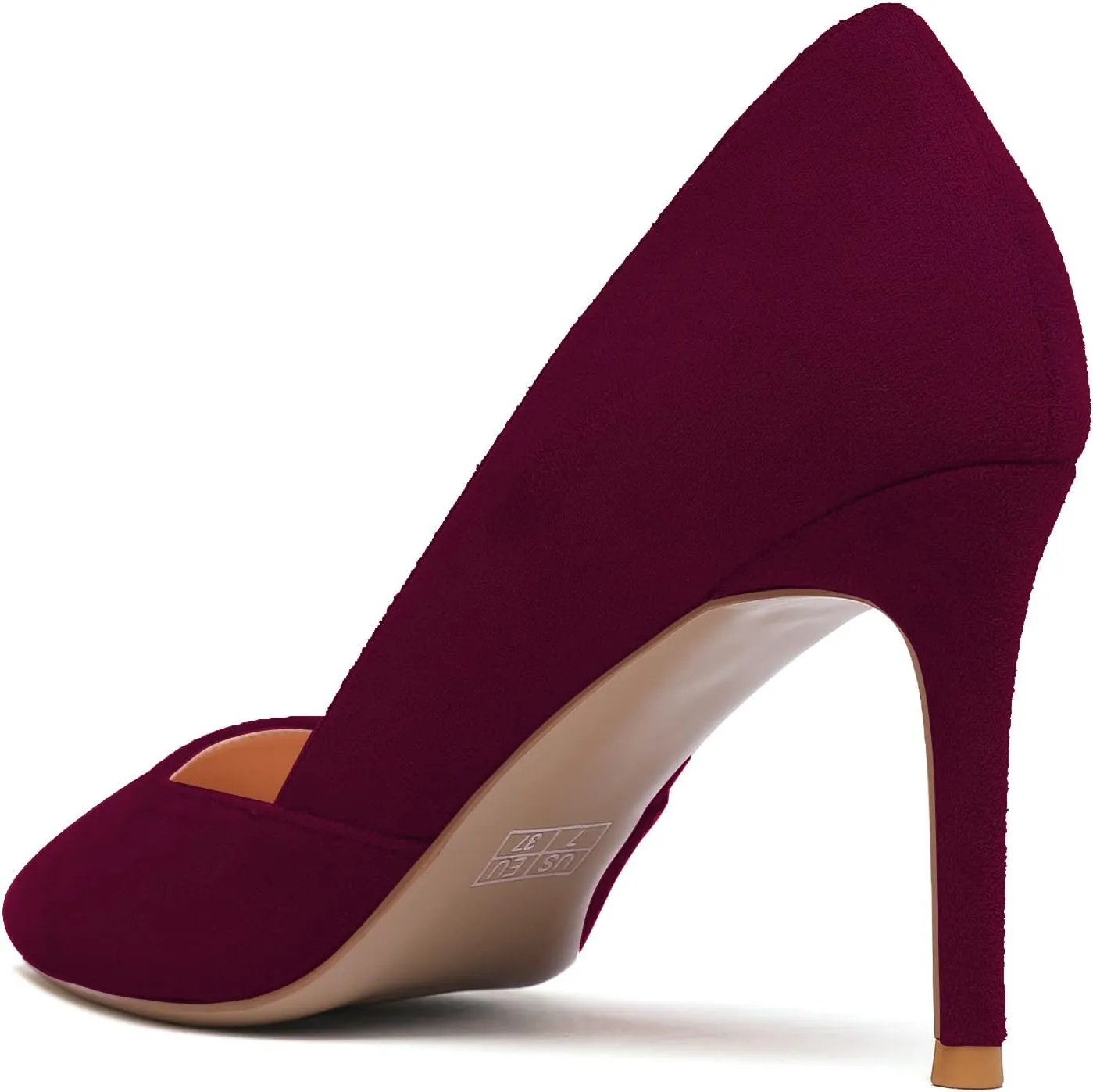 Zamikoo High Heels for Women Pumps 3.5'' Heels Stiletto Closed Toe Slip On Pointed Toe Middle Heels Dress Wedding Party Pumps Ladies Sexy US Size 5 - Size 13