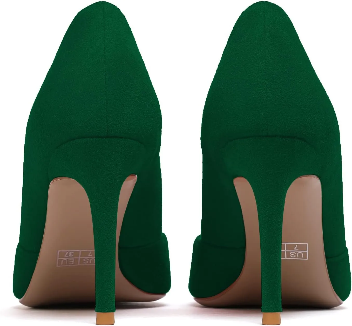 Zamikoo High Heels for Women Pumps 3.5'' Heels Stiletto Closed Toe Slip On Pointed Toe Middle Heels Dress Wedding Party Pumps Ladies Sexy US Size 5 - Size 13